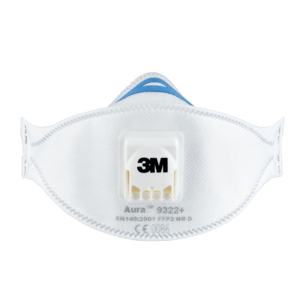 Masques jetables FFP2 antipoussières grand confort avec valve - Lot de 2 - 3M - 9322N2M 00