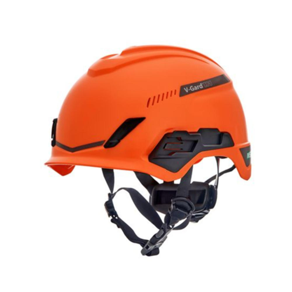 Lot 10 Casques de sécurité orange MSA V-Gard H1 BIVENT FT3PIV O 10212400