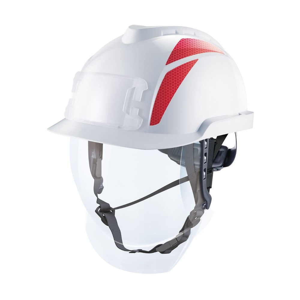 Lot 12 Casques électricien MSA V-GARD 950 non ventilé avec écran GVF1A-C0A05H0-000