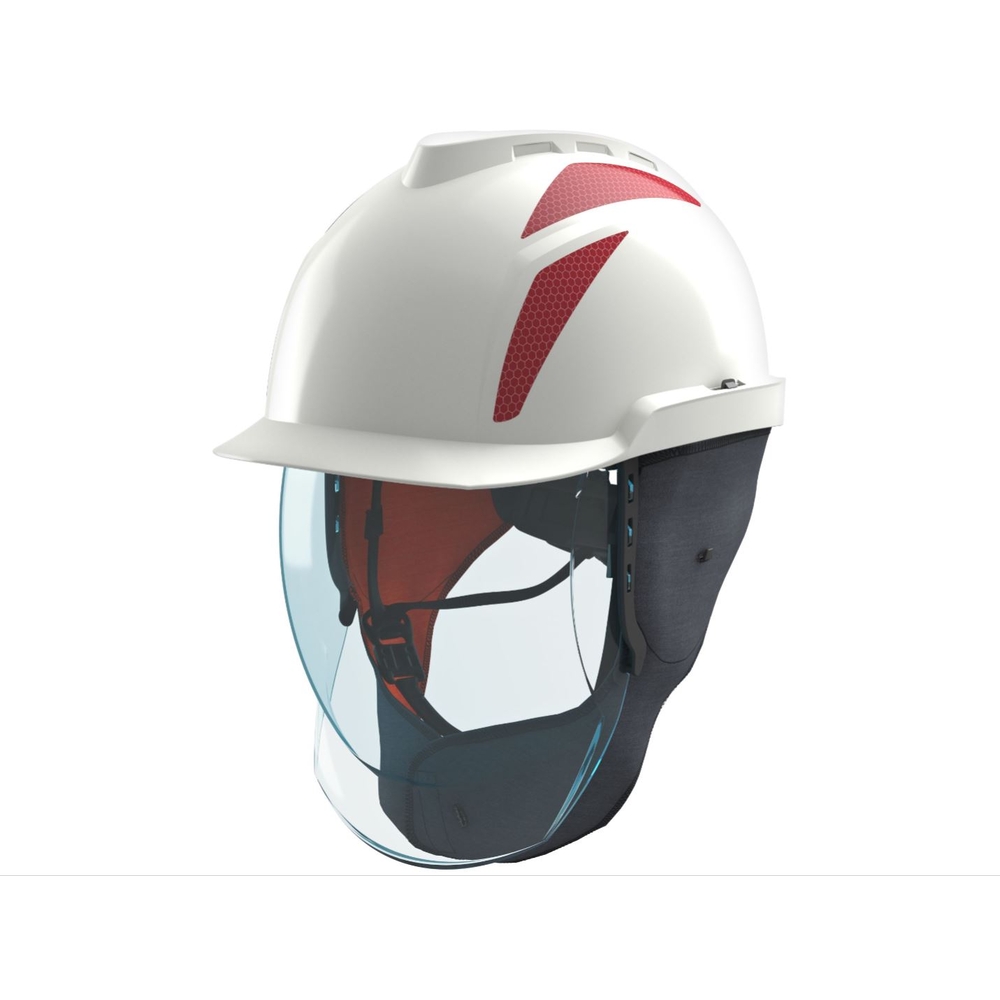 Lot 12 Casques MSA V-GARD 950 CL2 non ventilé avec écran GVF1A-C0AA0FI-000