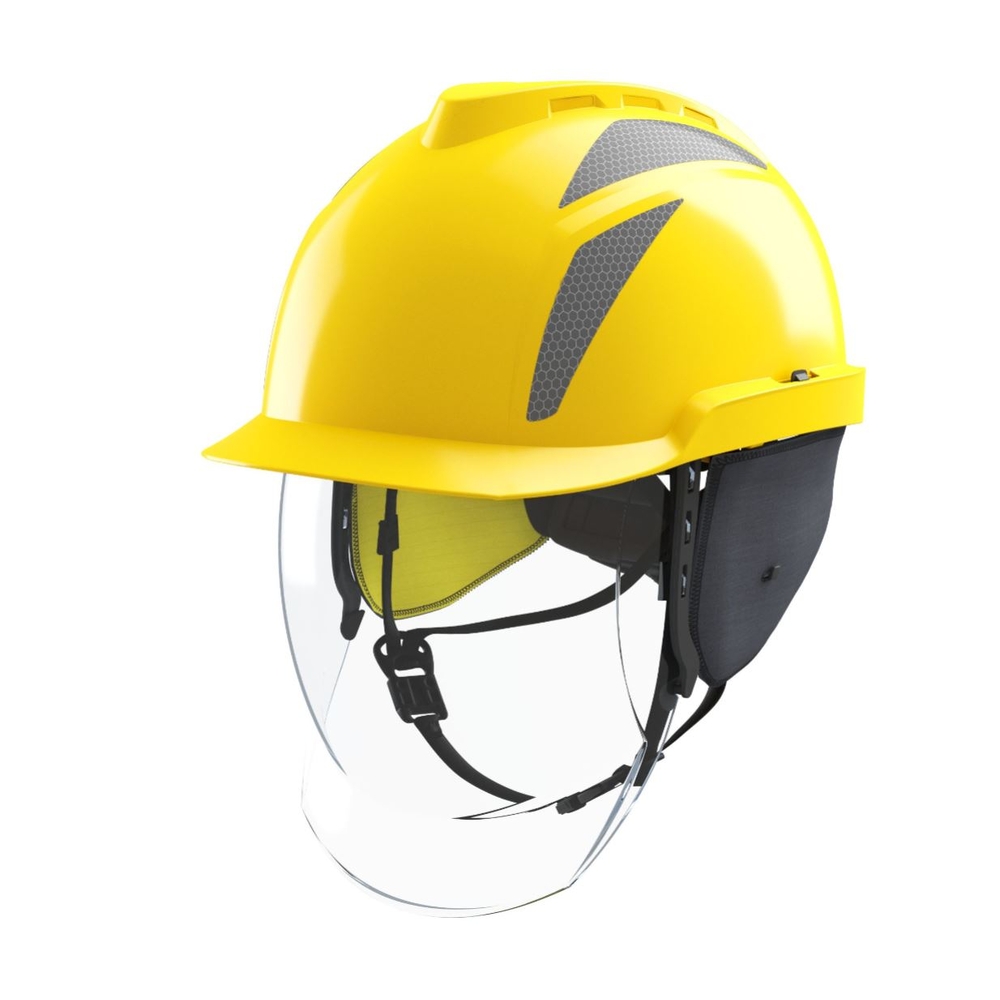 Lot 12 Casques électricien MSA V-GARD 950 non ventilé avec écran GVF2A-C0A00GG-000