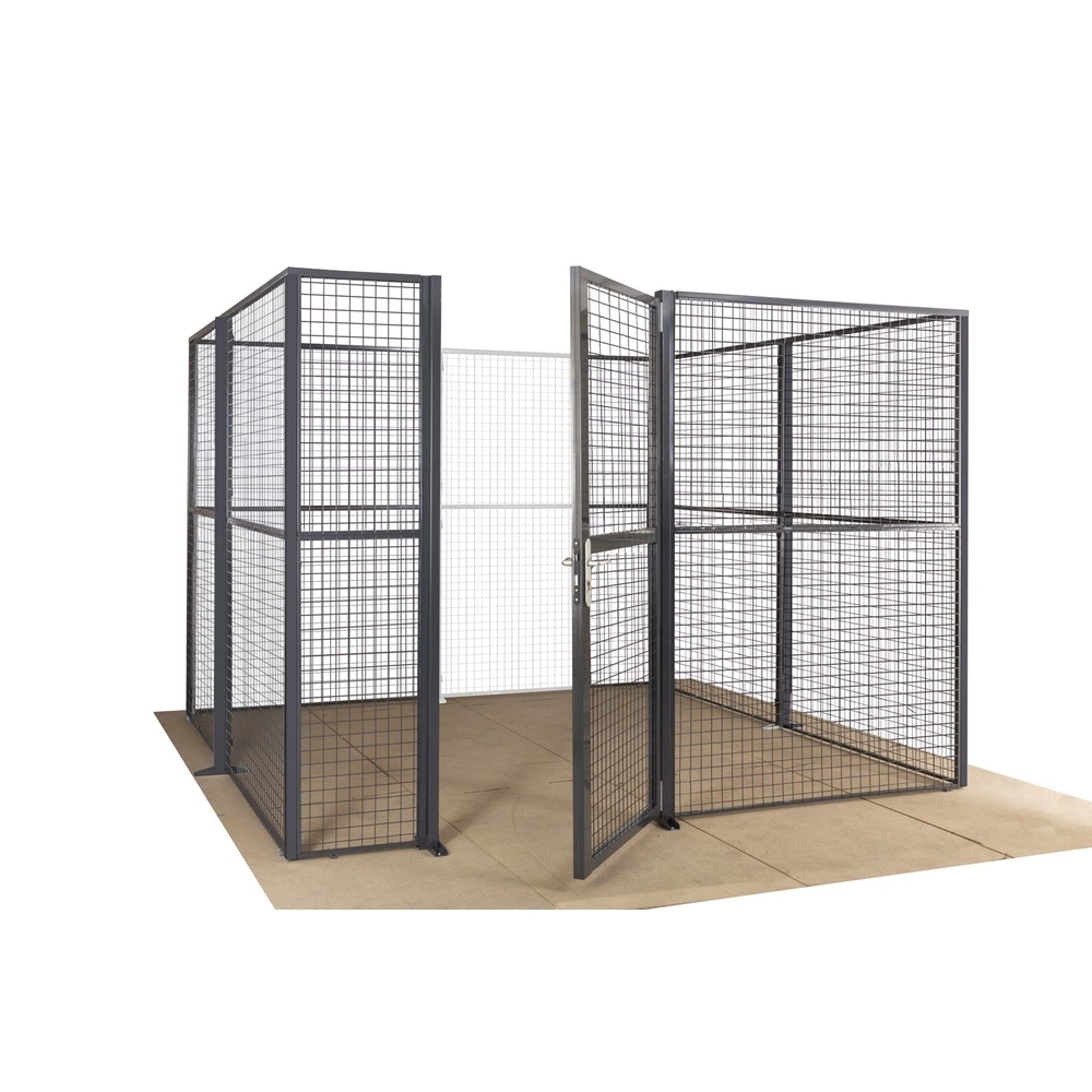 Box grillagé - structure peinte 2200x3000x3000mm 3 faces avec 1 porte - MANORGA - ZYBOXGRILL3P30301