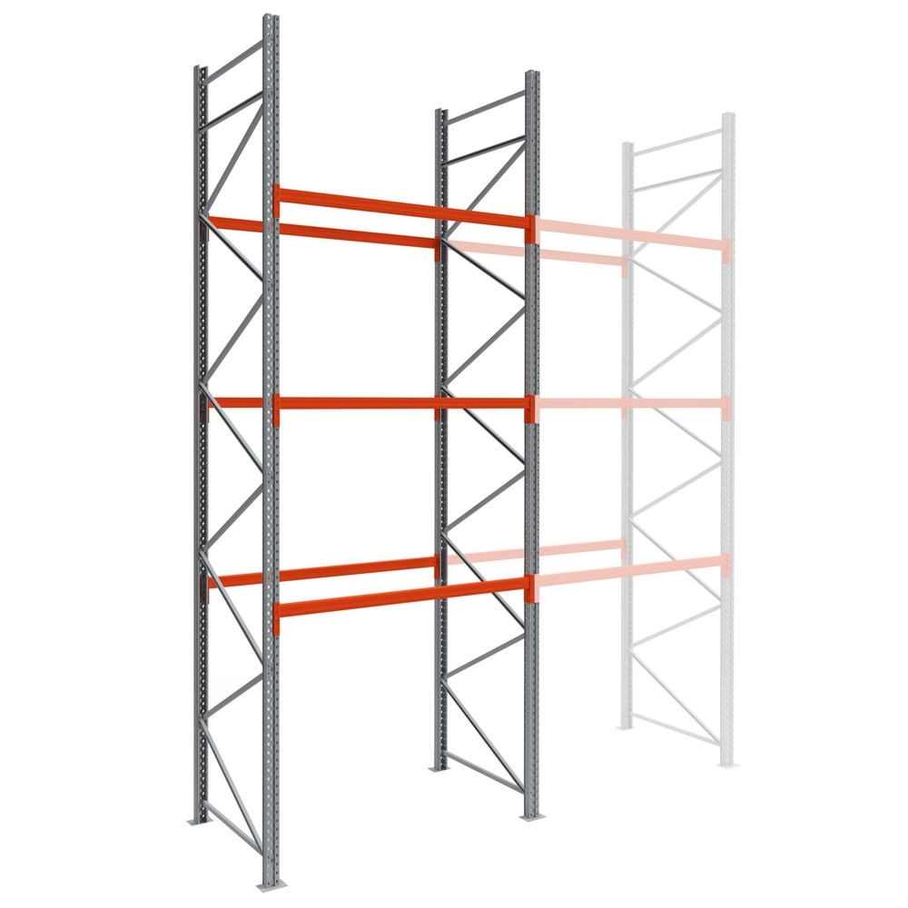 Rack Epsirack - Kit départ 4500x3600x1100mm 3 niveaux de stockage palette - MANORGA - AXZRACKPAL4536ED2