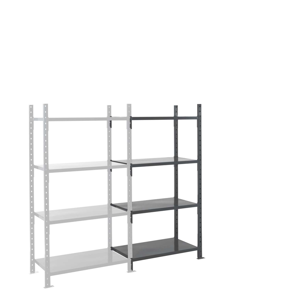 Rayonnage Fliplus - Kit suivant tôlé peint 2000x1260x700mm 4 niv - MANORGA - ZBTOLIND2012704S1