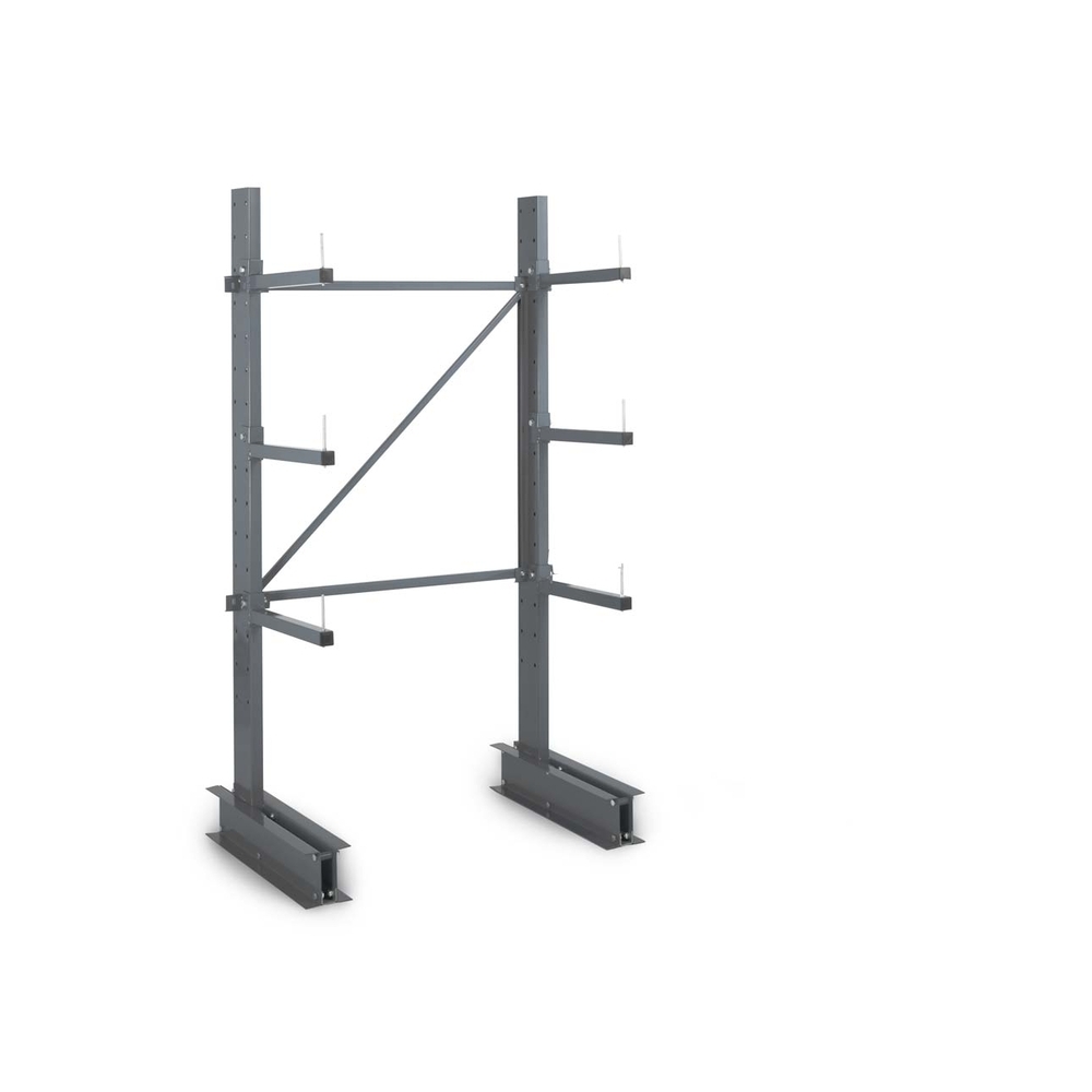 Rayonnage Cantilever léger simple face - Kit départ H 2000xL 1250xP 600mm 3 niv - MANORGA - ZFCANTILGSF1260D1