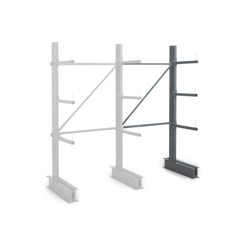 Rayonnage Cantilever léger simple face - Kit suivant 2000 x 1500 x 700 mm 3 niveaux MANORGA - ZFCANTILGSF1570S1