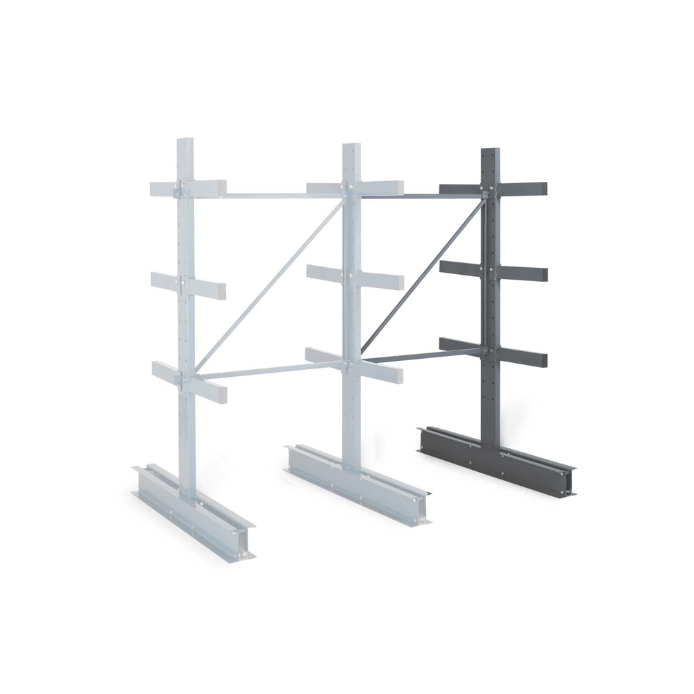 Rayonnage Cantilever léger double face - Kit suivant H 2000xL 1250xP 600mm 3 niv - MANORGA - ZFCANTILGDF1260S1