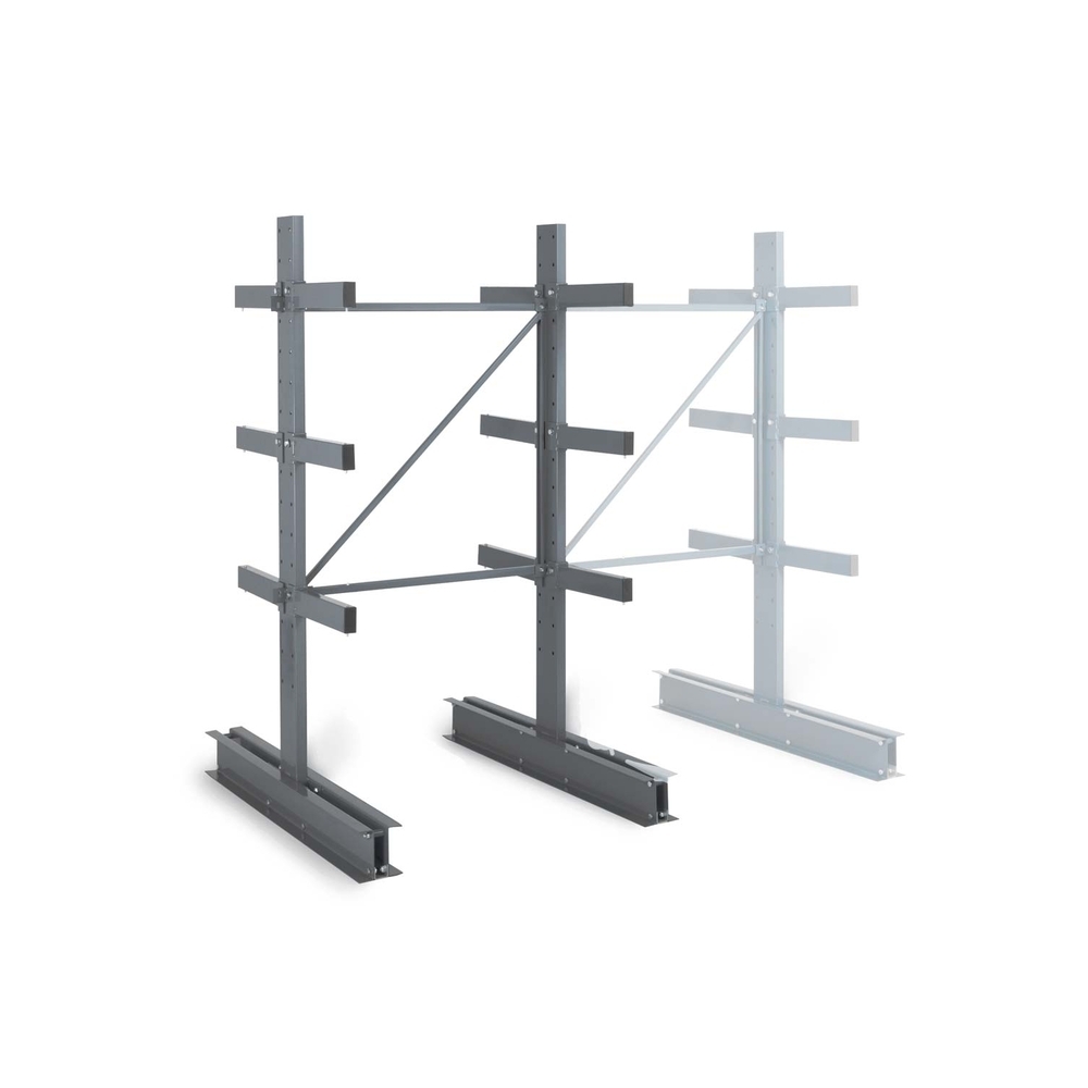Rayonnage Cantilever léger double face - Kit départ H 2000xL 1250xP 700mm 3 niv - MANORGA - ZFCANTILGDF1270D1