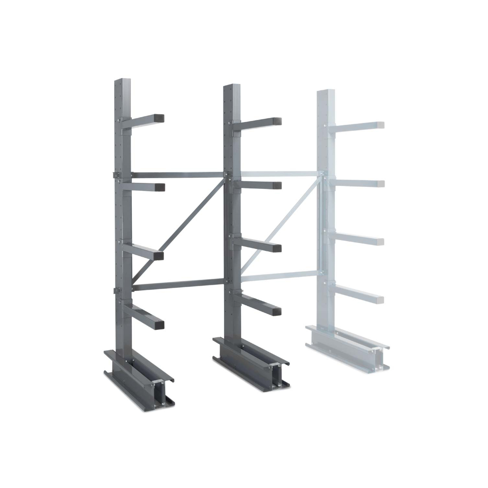 Rayonnage Cantilever lourd simple face - Kit départ 2500 x 1500 x 700 mm 4 niveaux MANORGA - ZFCANTIMLSF1570D1