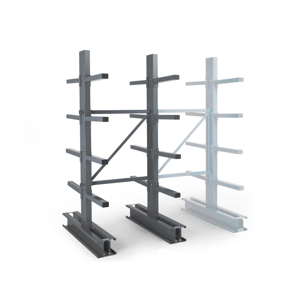 Rayonnage Cantilever lourd double face - Kit départ H 2500xL 1250xP 800mm 4 niv - MANORGA - ZFCANTIMLDF1280D1