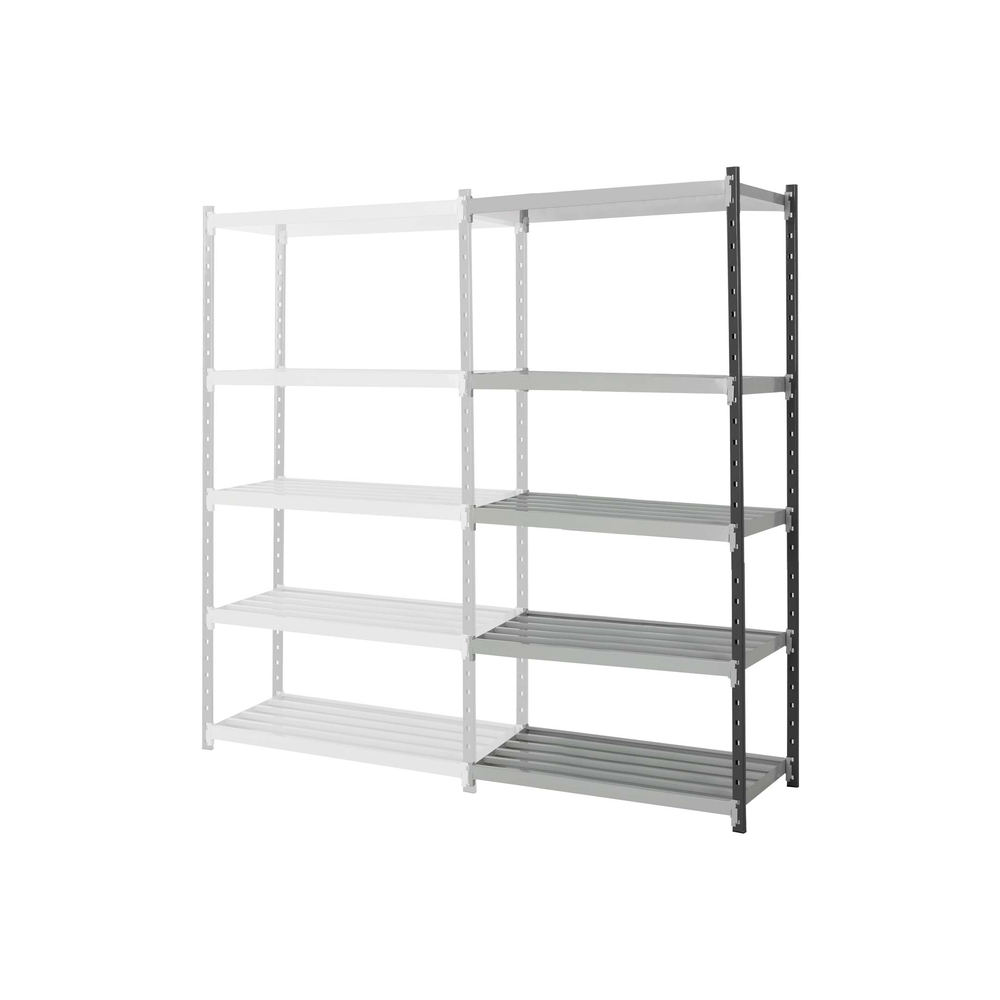 Rayonnage Flip rétention - kit suivant peint 2000x1000x400mm 17 L 5 niv - MANORGA - ZARETBAC2010405S1