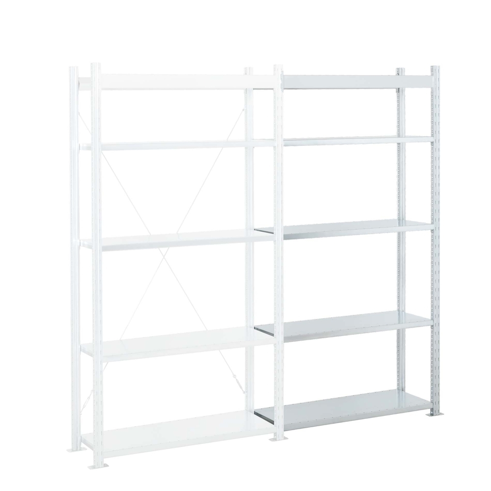 Rayonnage Adaptiv hybride - Kit suivant galvanisé 2000x1250x400mm 5 niveaux - MANORGA - BTHYBRIDE201240ES