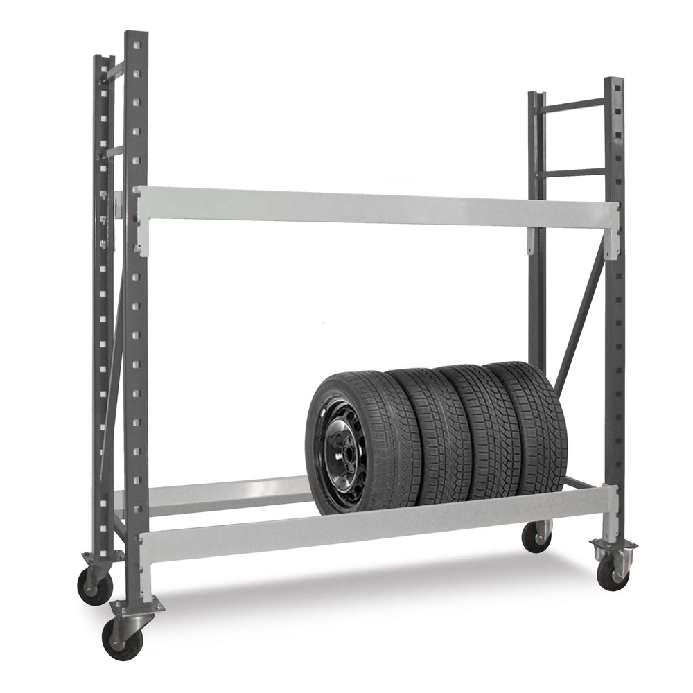 Chariot Epsivol pneu - H 1850xL 1250xP 400mm 2 niveaux peint - MANORGA - ZRCHARIOTPP181240