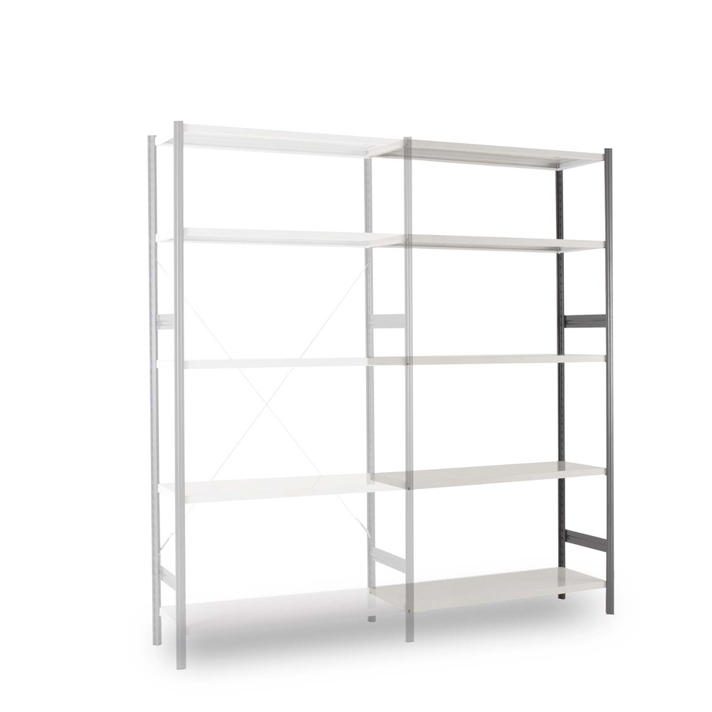 Elément Suivant EPSILON Peint H 2m L 1,25m P 500mm 5 Niv Tôlé Ech Ouv - charge max/niv 106 kg - MANORGA - ZDRAYTOLO12505ES1