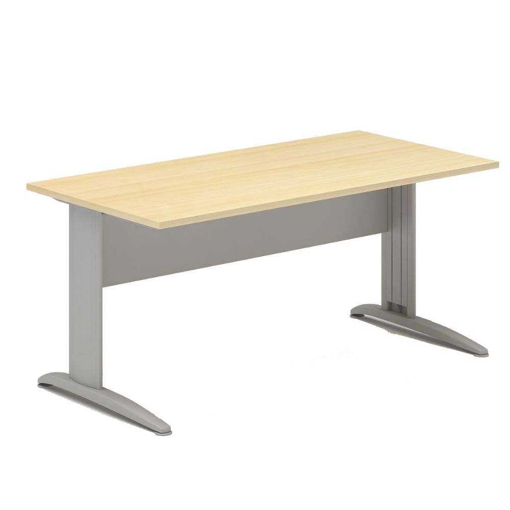 Bureau 160x80x73cm Série TONO finition hêtre argenté - MOBIKA - BU-PL-091