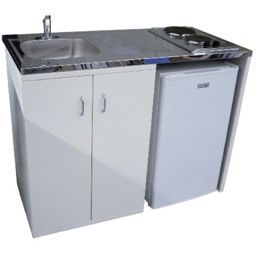 Kitchenette métal complète 120 x 60 cm chauffe eau inox - MOBIKA - RE-KI-083