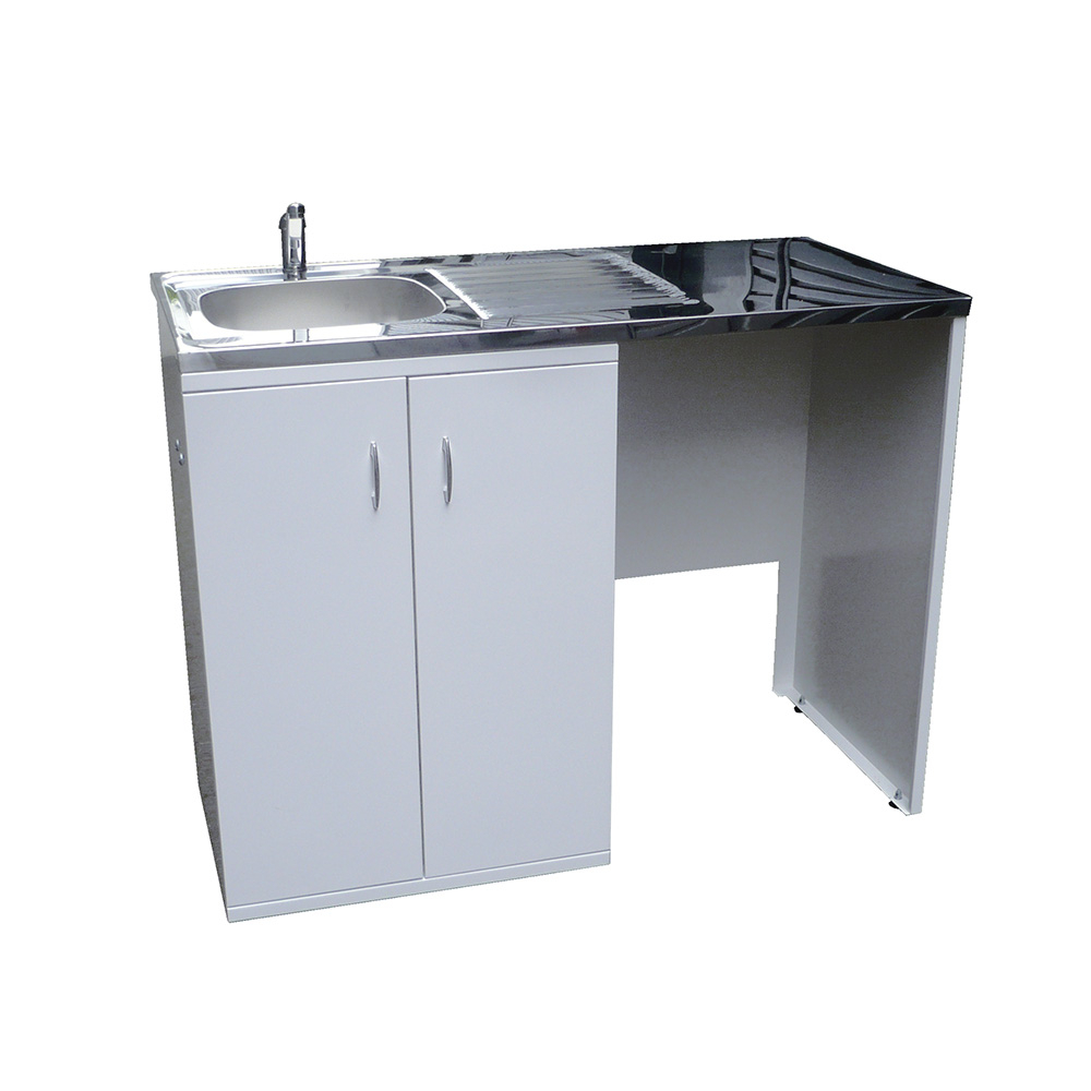 Kitchenette métal 120 x 60 cm chauffe eau inox - MOBIKA - RE-KI-084