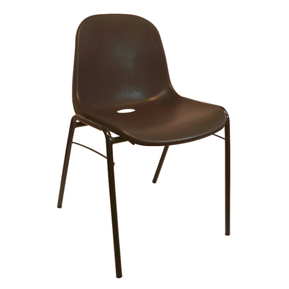 Chaise coquille marron pieds noir 150kg max - MOBIKA - RE-SI-013/01