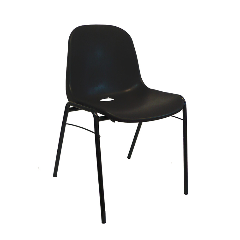 Chaise coquille noir pieds noir 150kg max - MOBIKA - RE-SI-014/01
