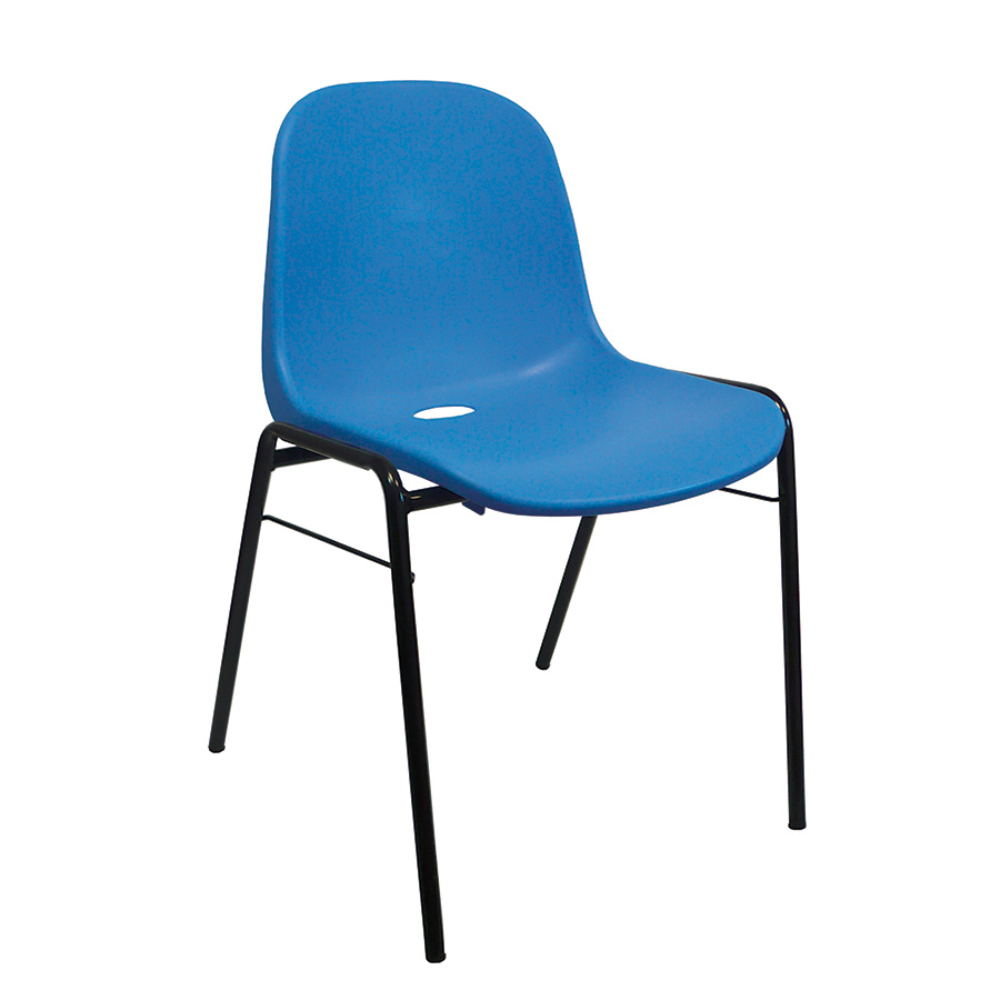 Chaise coquille bleue pieds noir 150kg max - MOBIKA - RE-SI-015/01