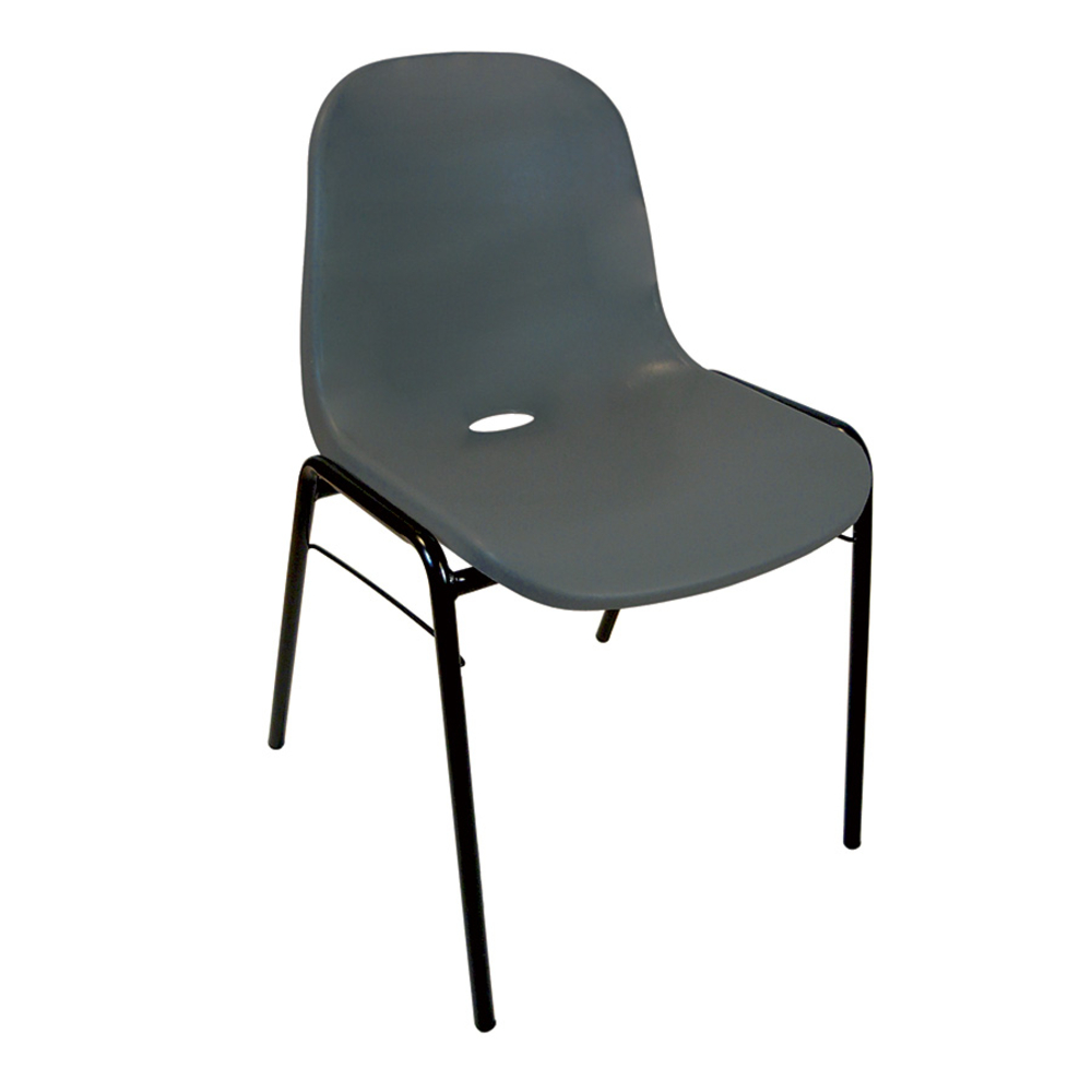 Chaise coquille anthracite pieds noir 150kg max - MOBIKA - RE-SI-017/01