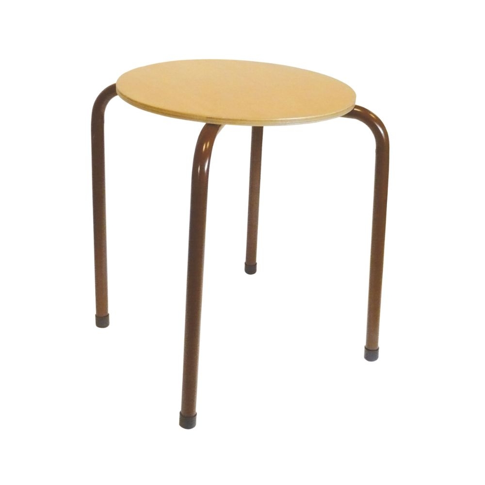 Tabouret assise en bois pied métal - MOBIKA - RE-TA-001