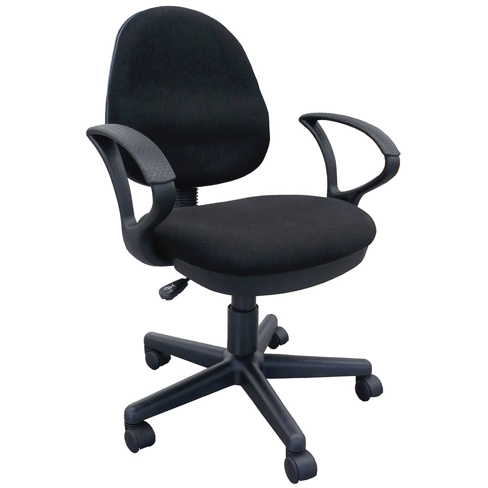 Chaise Dactylo accoudoirs noir - MOBIKA - SI-DA-023