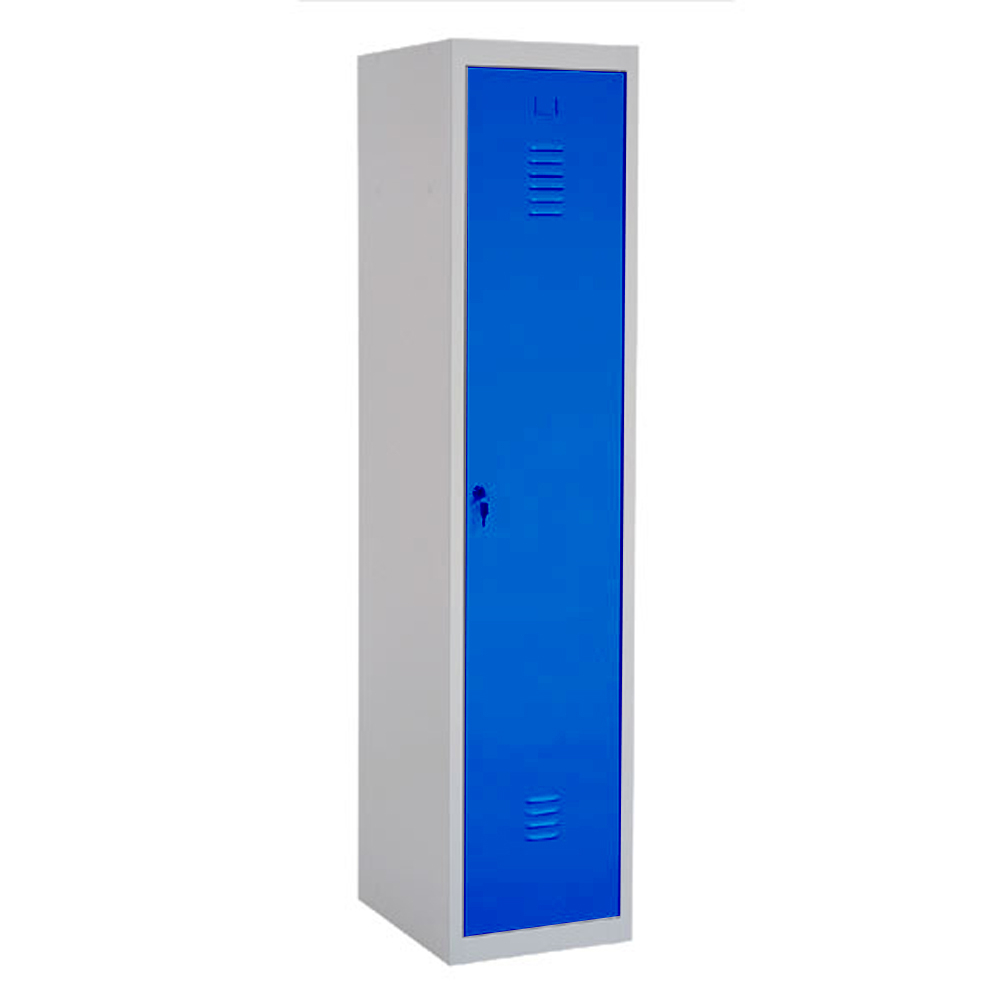 Vestiaire industrie salissant 1 case grise portes bleues sans pied - MOBIKA - VE-IS1C-003