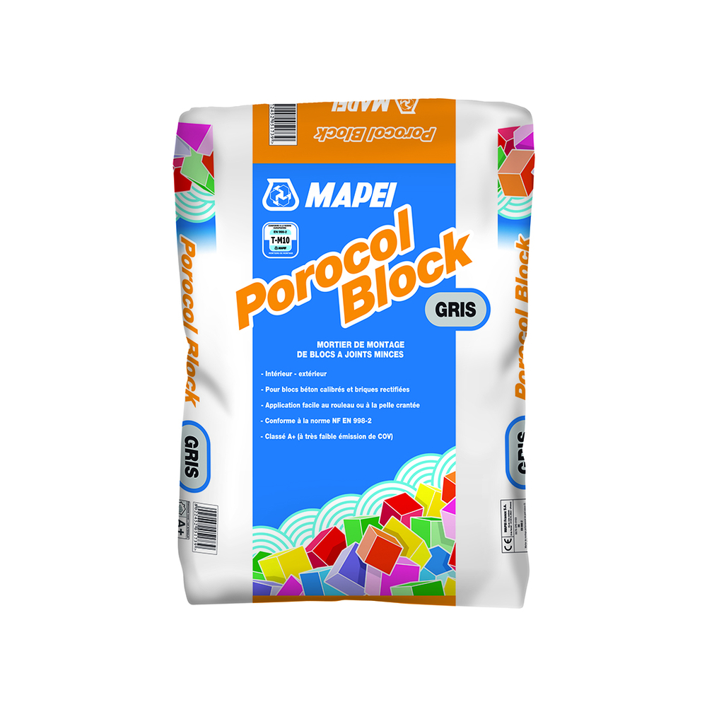 Montage de blocs béton rectifiés POROCOL BLOCK SAC 25 KG - MAPEI - 006925
