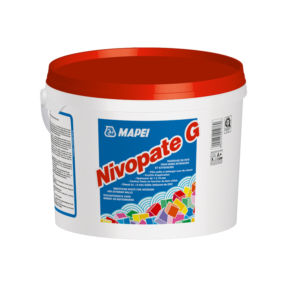 Débullage et ragréages muraux en pâte NIVOPATE G SEAU 24 X 20 KG PALETTE - MAPEI - 010020