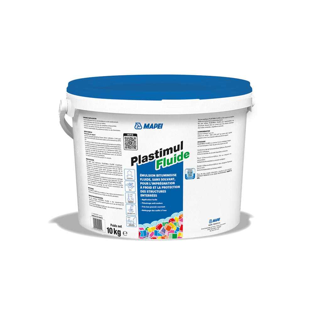 Émulsions bitumineuses PLASTIMUL FLUIDE SEAU 10 KG - MAPEI - 026310