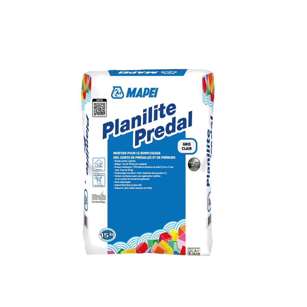 Mortier base ciment à gâcher PLANILITE PREDAL SAC 15 KG - MAPEI - 037215