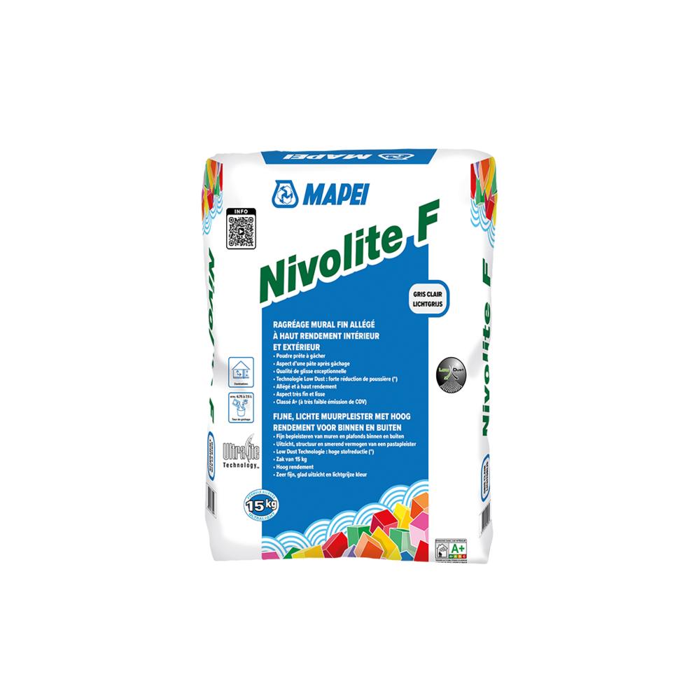 Débullage et ragréages muraux en poudre allégés NIVOLITE F SAC 15 KG - MAPEI - 0474115