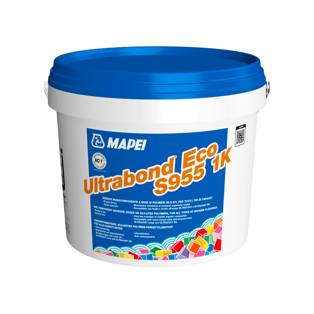 Colles monocomposant pour parquets ULTRABOND ECO S955 1K CHIARO SEAU 21 KG (3 X 7 KG) - MAPEI - 074321
