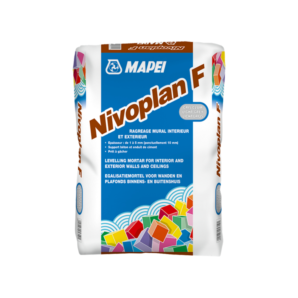 Ragréages muraux en poudre NIVOPLAN F GRIS SAC 50 X 25 KG PALETTE - MAPEI - 1063525