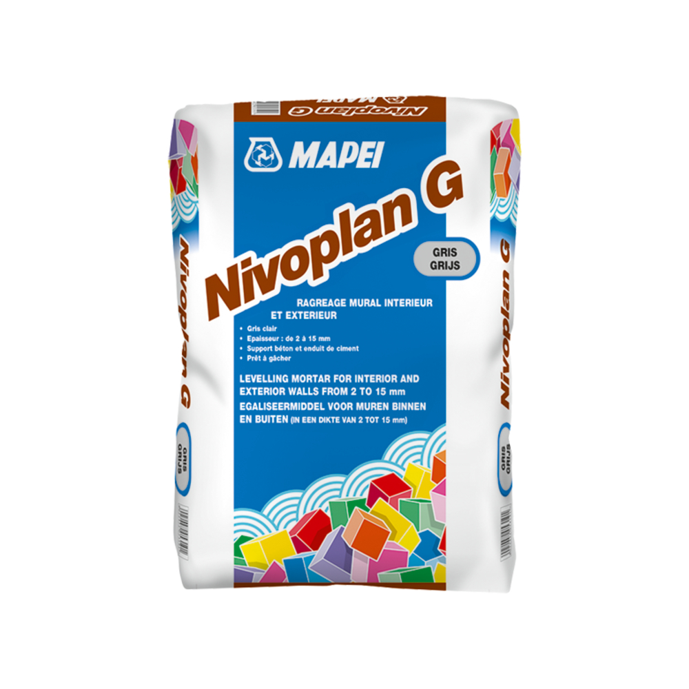 Ragréages muraux en poudre NIVOPLAN G GRIS SAC 50 X 25 KG PALETTE - MAPEI - 106925