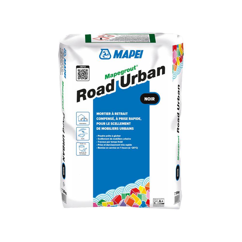 Mortier pour scellement de mobiliers urbains MAPEGROUT ROAD URBAN NOIR SAC 25 KG - MAPEI - 1371525