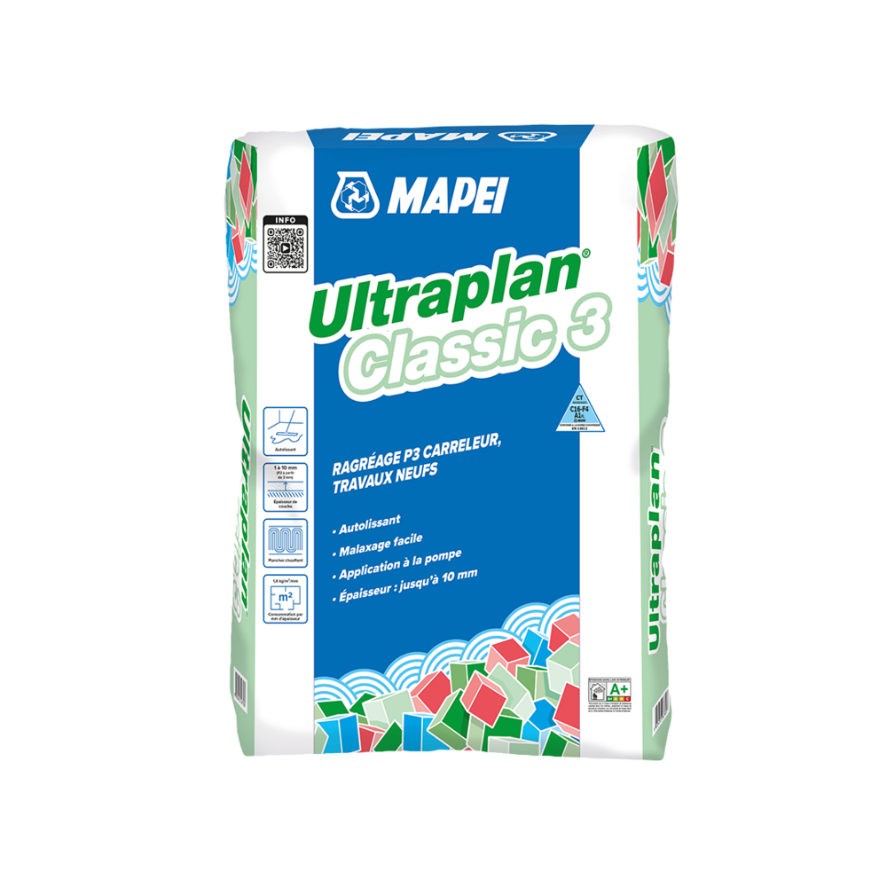 Ragréages autolissants P3 ULTRAPLAN CLASSIC 3 SAC 49 X 25 KG PALETTE - MAPEI - 1490125