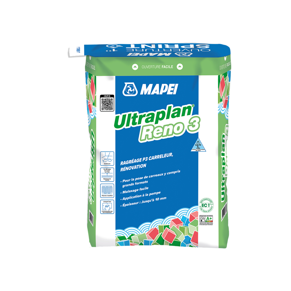 Ragréages autolissants P3 ULTRAPLAN RENO 3 SAC 49 X 25 KG PALETTE - MAPEI - 1490225