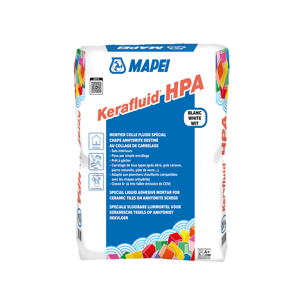 Mortier colle amélioré spécial chape anhydrite KERAFLUID HPA BLANC SAC 25 KG - MAPEI - 2192425
