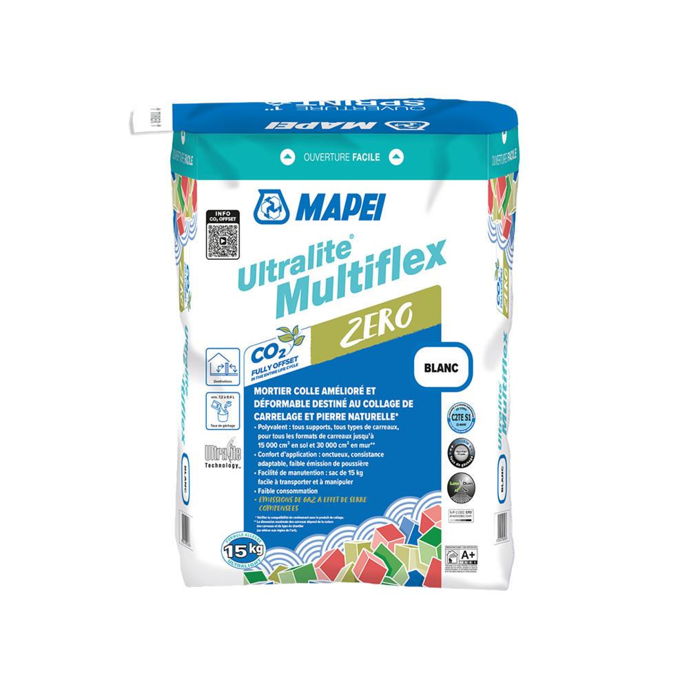Mortiers colles améliorés déformables C2S1 ULTRALITE MULTIFLEX GRIS SAC 15 KG - MAPEI - 2427915