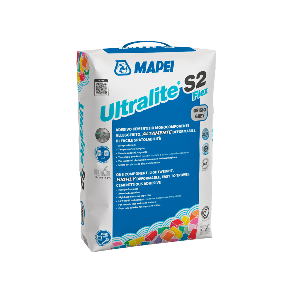 Mortiers colles améliorés déformables C2S2 ULTRALITE S2 FLEX GRIS SAC 15 KG - MAPEI - 2430515