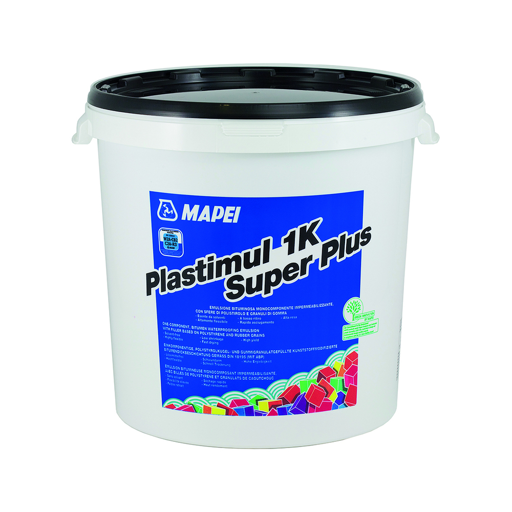 Émulsions bitumineuses PLASTIMUL 1K SUPER PLUS SEAU 19,5 KG - MAPEI - 277420