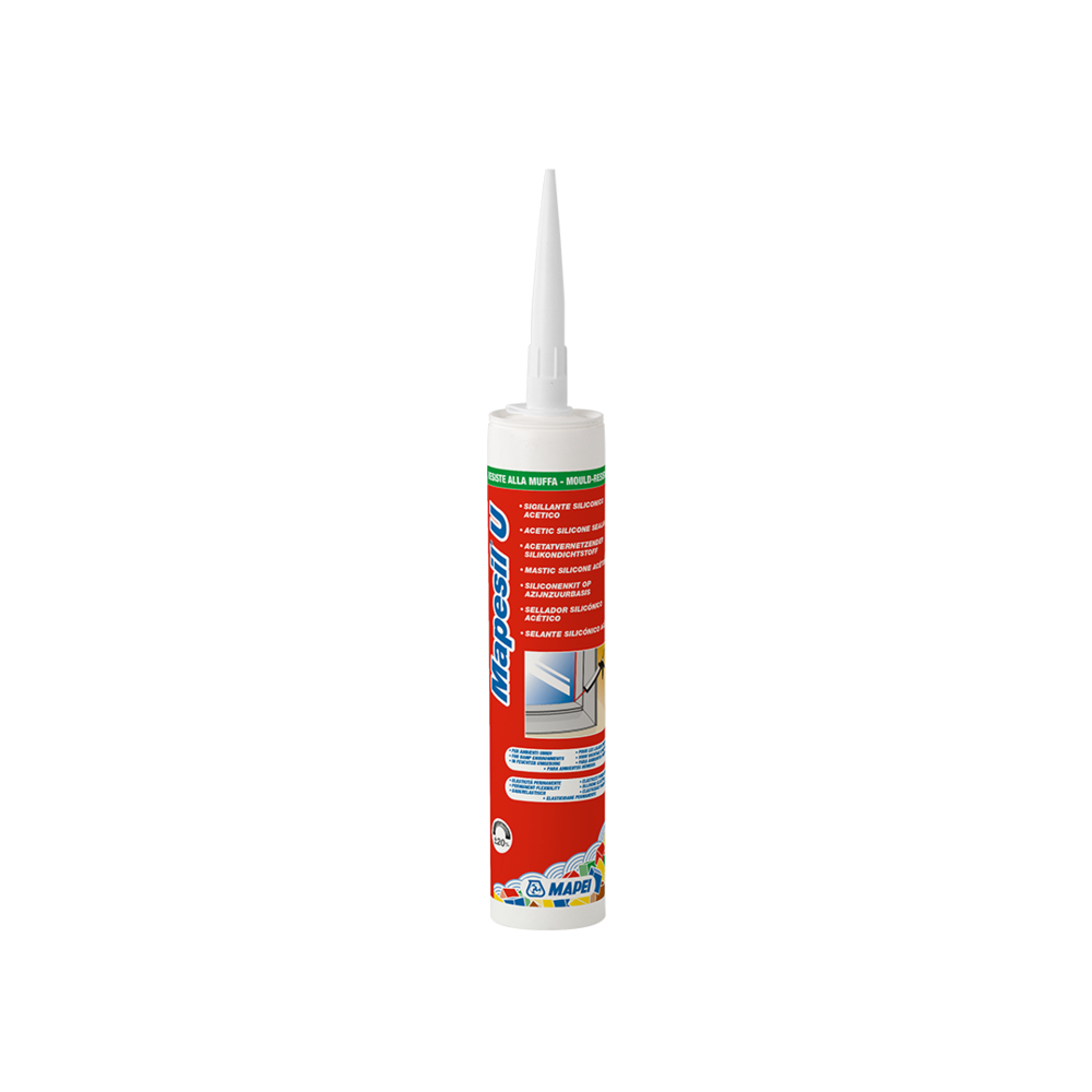 Mastic silicone neutre supports sensibles MAPESIL U TRANSPARENT CARTOUCHE 24 X 280 ML - MAPEI - 3BB99925