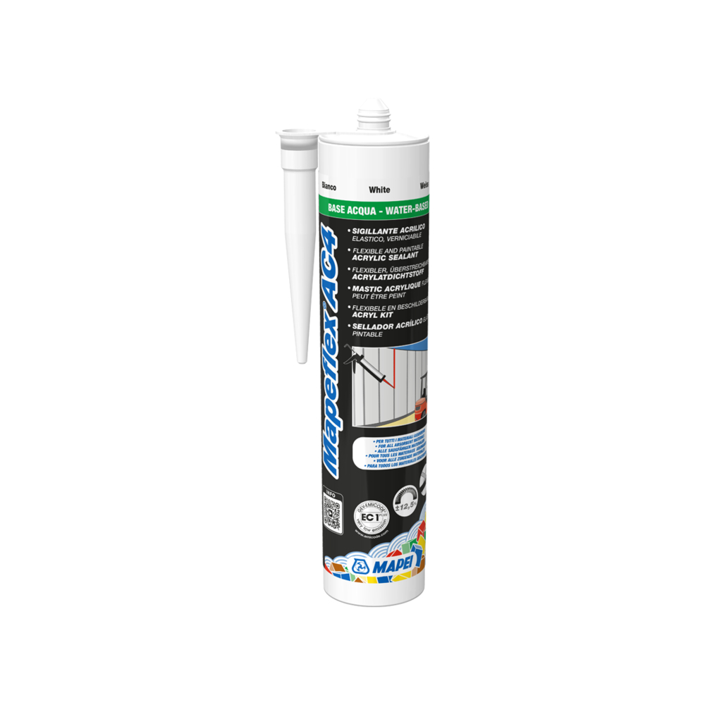Mastic acrylique de jointoiement en bâtiment MAPEFLEX AC4 GRIS CARTOUCHE 12 X 310 ML - MAPEI - 461043