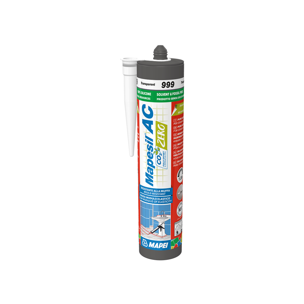 Mastic silicone acétique salles de bains et piscines MAPESIL AC 125 GRIS CHATEAU NEW CARTOUCHE 310 ML - MAPEI - 4812542IT