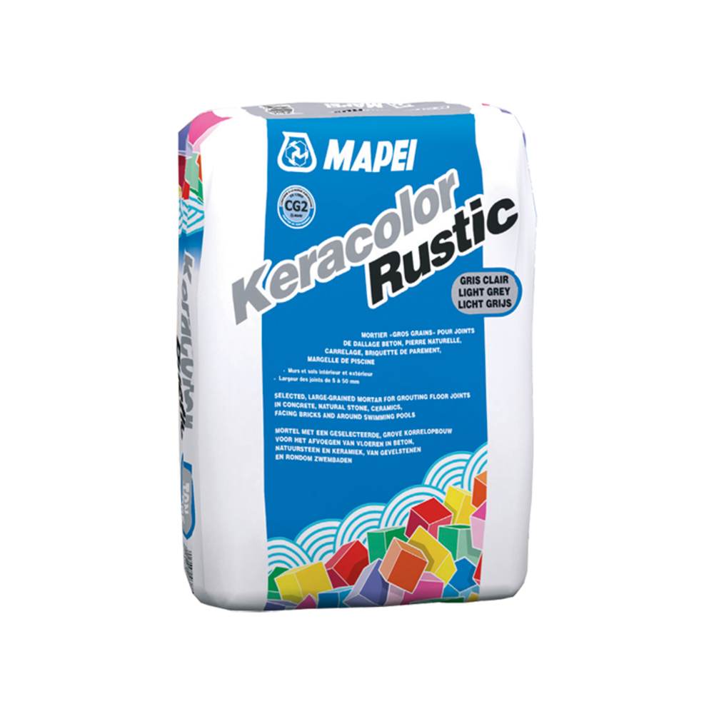 Joints larges base ciment KERACOLOR RUSTIC GRIS CLAIR SAC 25 KG - MAPEI - 4P11125