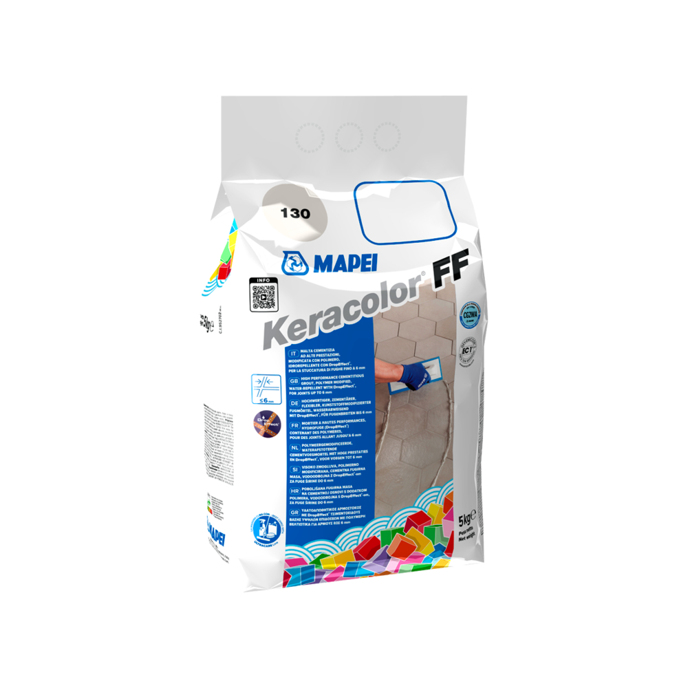 Joints fins base ciment KERACOLOR FF 103 ALU BLANC LUNE CARTON 5 KG - MAPEI - 5N10345A