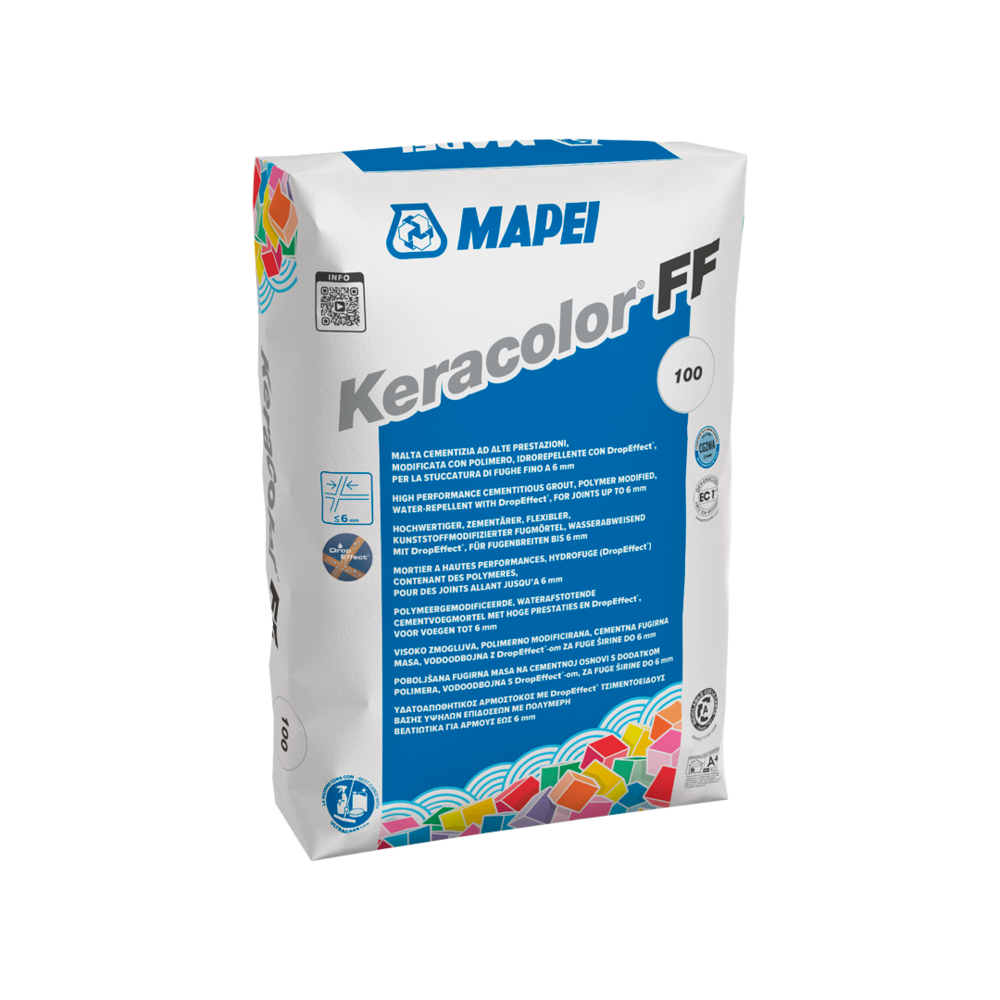 Joints fins base ciment KERACOLOR FF 111 GRIS ARGENT SAC 25 KG - MAPEI - 5N11125