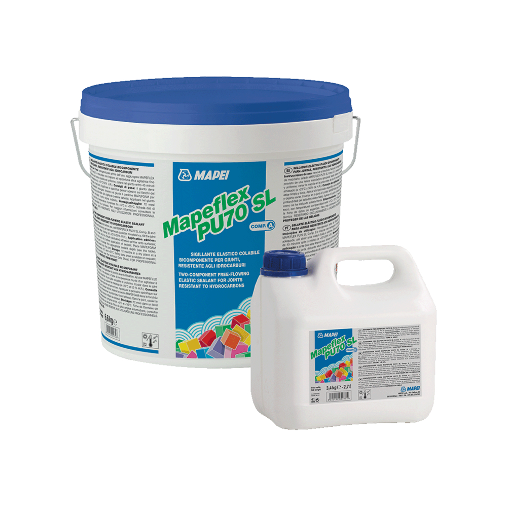 Joints souples bicomposant époxyuréthane fluides MAPEFLEX PU 70 SL /A SEAU 6,6 KG - MAPEI - 6PL012010